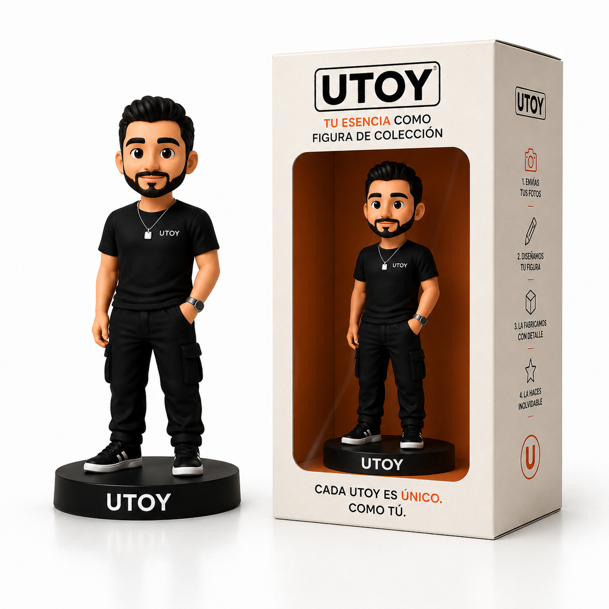 Figura de colección UTOY junto a su caja premium